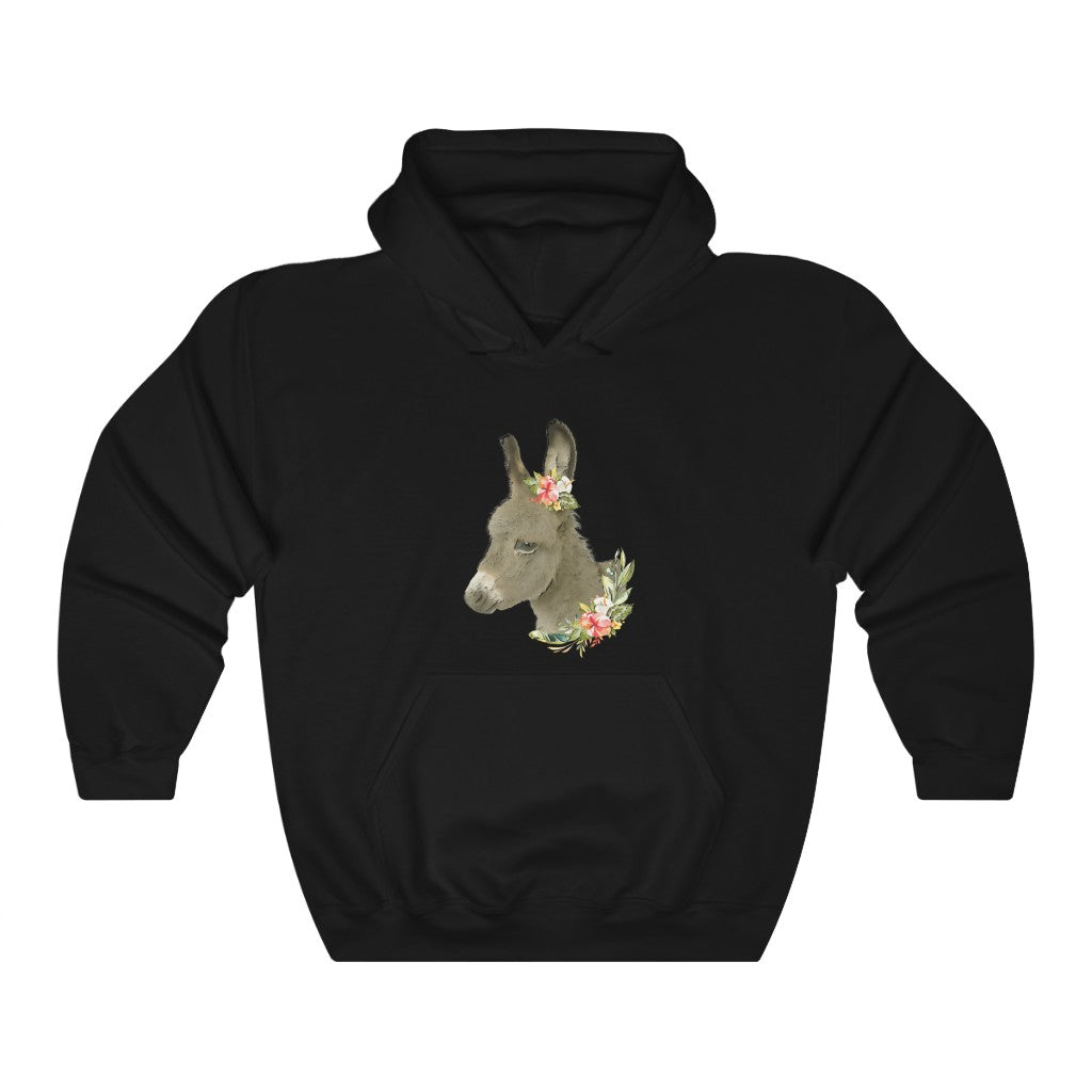 Baby Donkey on Black Hoodie