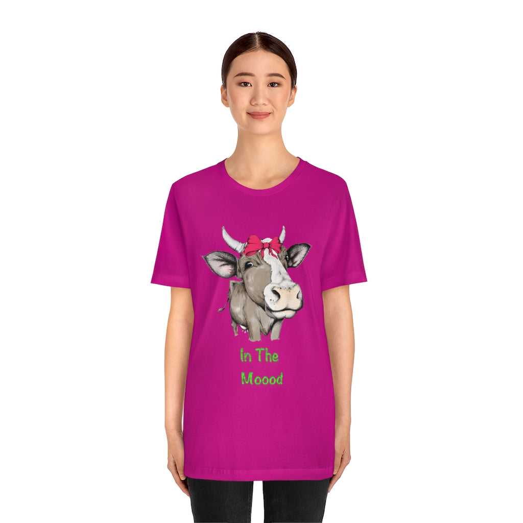 Women's Tee Cute In The Moood, Original Cow Tee