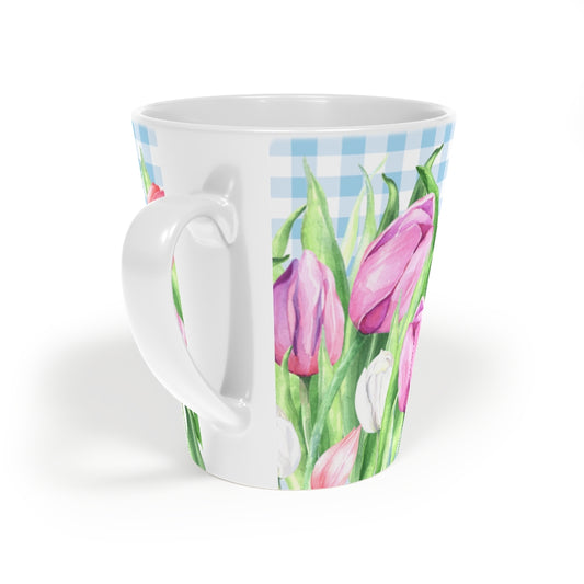 Coffee Mug Tulips on Blue Coffee Mug, 12oz