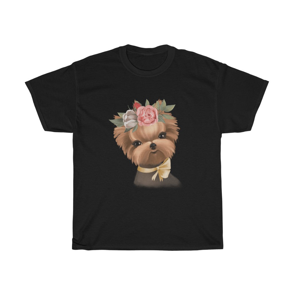 Women's Yorkie Lover's Tee Little Brunette Yorkie Tee Shirt