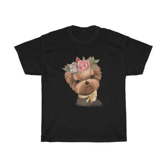 Women's Yorkie Lover's Tee Little Brunette Yorkie Tee Shirt