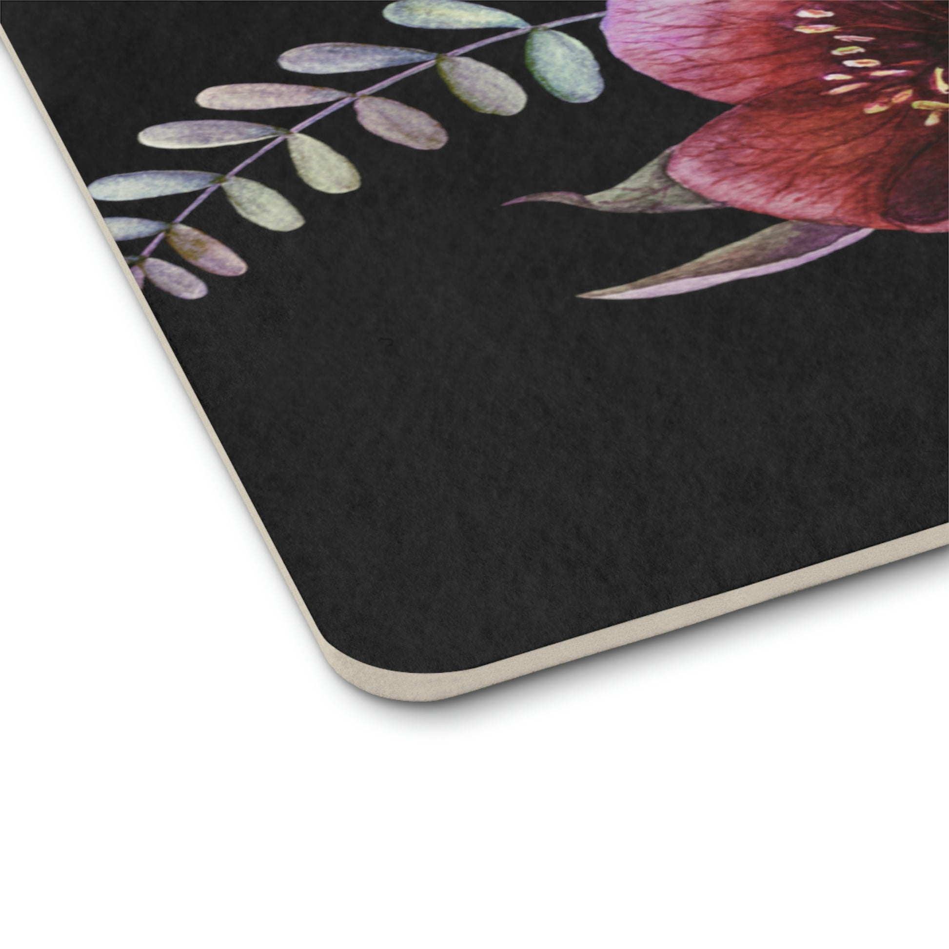 Floor Mat Dahlia Flowers on Beautiful Black Colorful Floor Mat