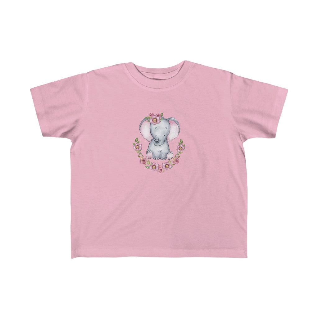 Toddler Tee Elephant with Flowers Toddler Tee