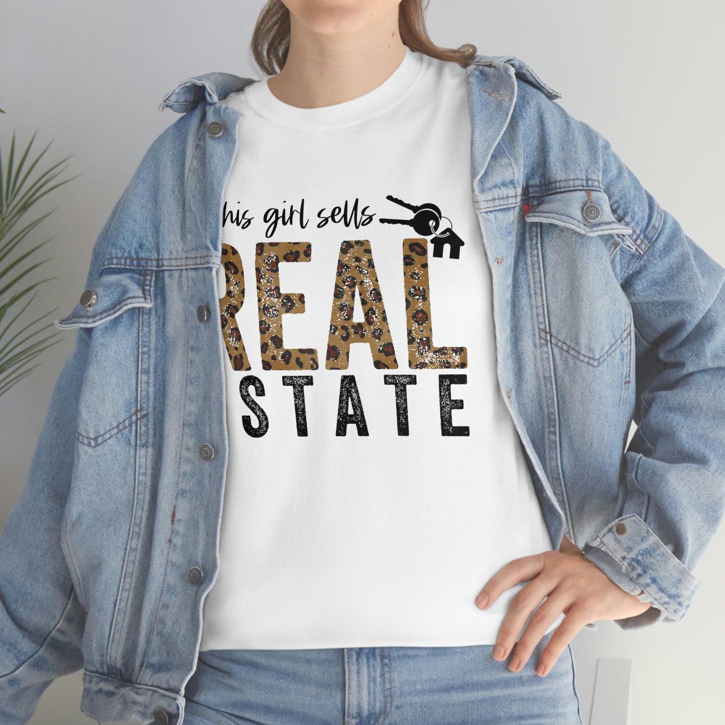 Women's Tee This Girl Sells Real Estate, Heavy Cotton Tee