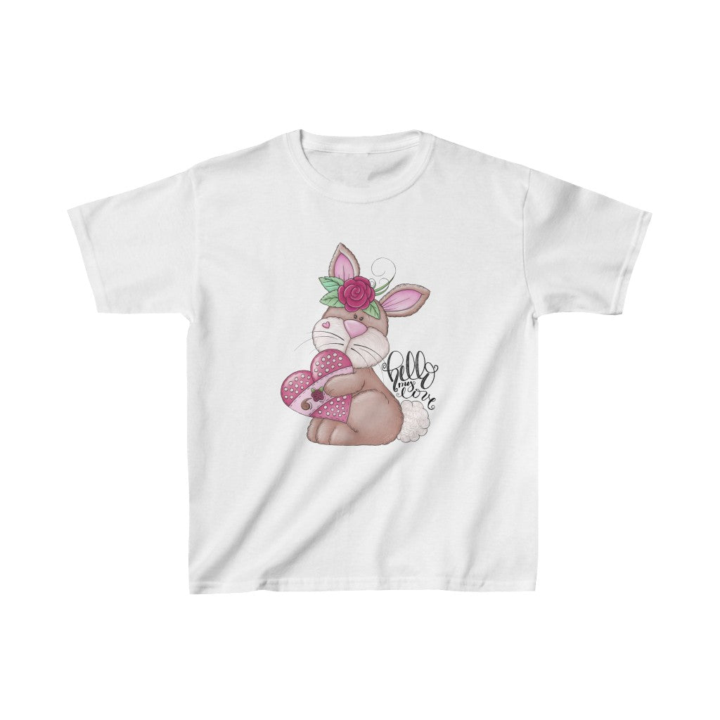 Girl's Cute Love Bunny Heavy Cotton Tee