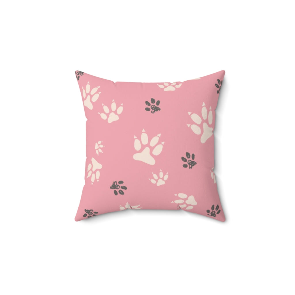 Decorative Pillow Paw Print Spun Polyester Square Pillow