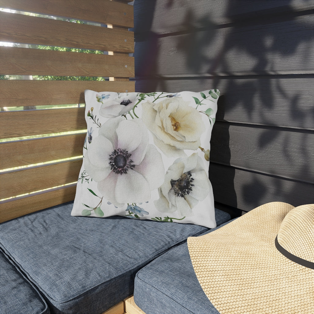 Decorative Pillow Outdoor Pillow White Hibiscus  Pillow