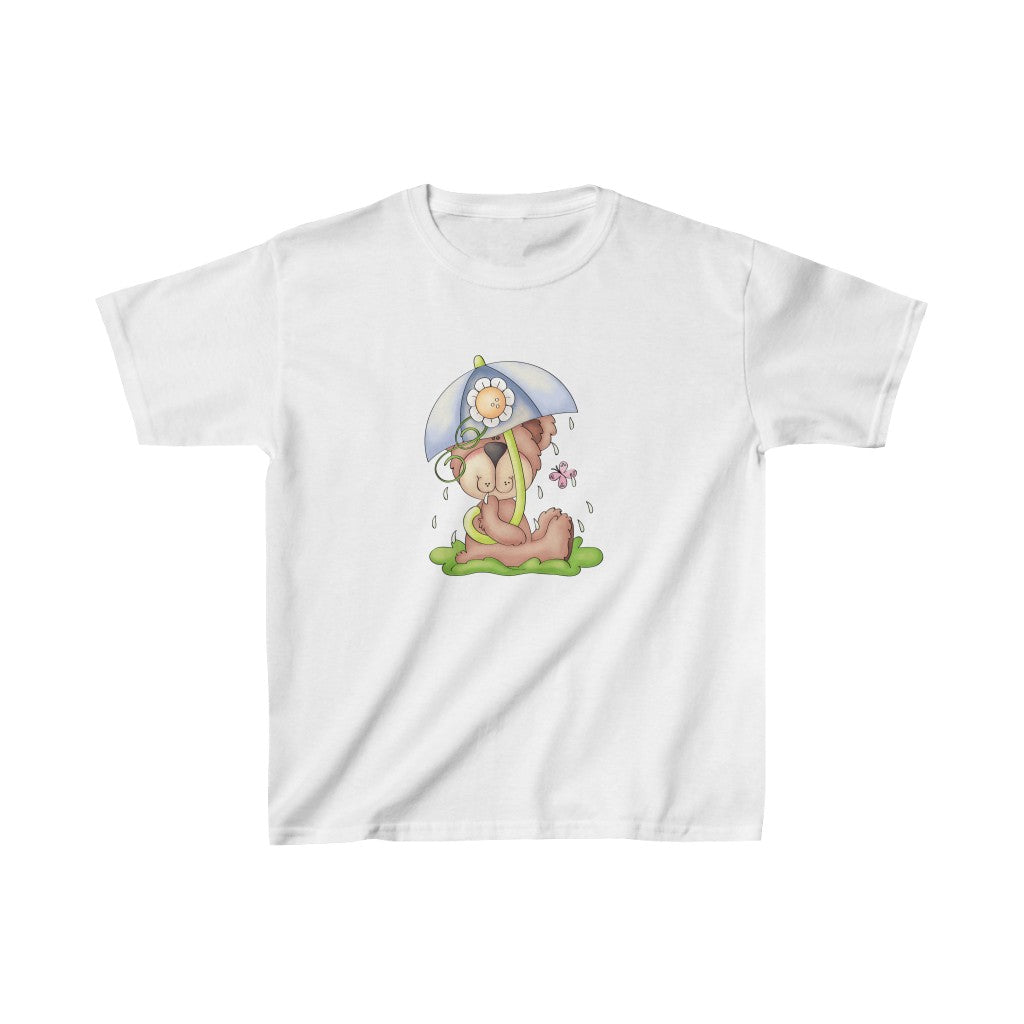Toddler Tee Cute Rainy Day Bear with an Umbrella Tee