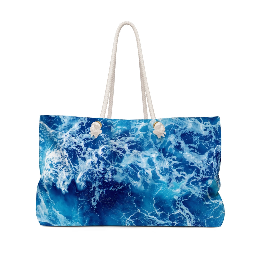 Travel Bag Weekend Bag Blue Ocean Themed Waves Beach Artist's Shopping Music Bag