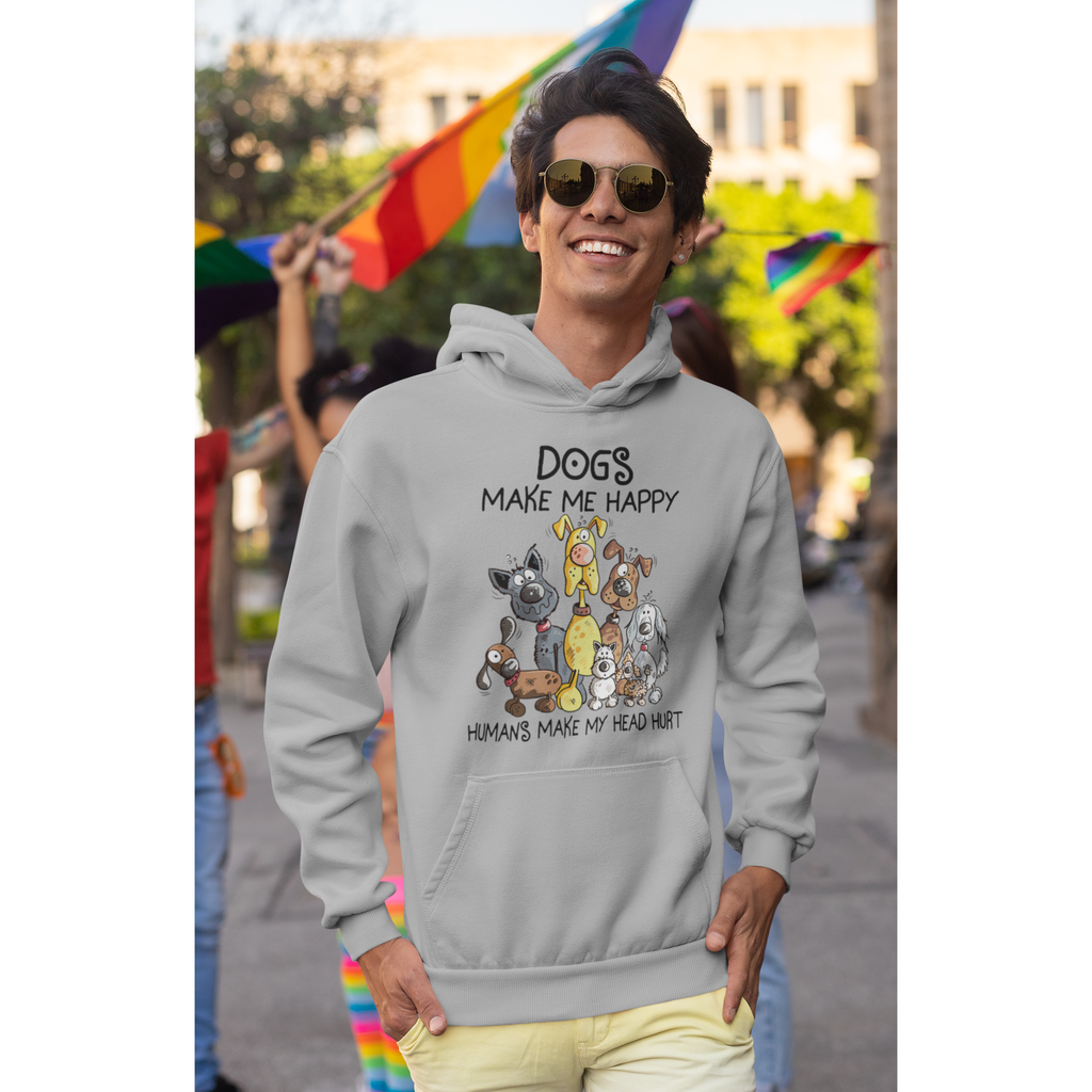 Men's Hoodie Dogs Make Me Happy People Make My Head Hurt Hoodie