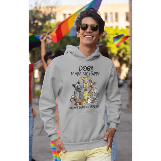 Men's Hoodie Dogs Make Me Happy People Make My Head Hurt Hoodie